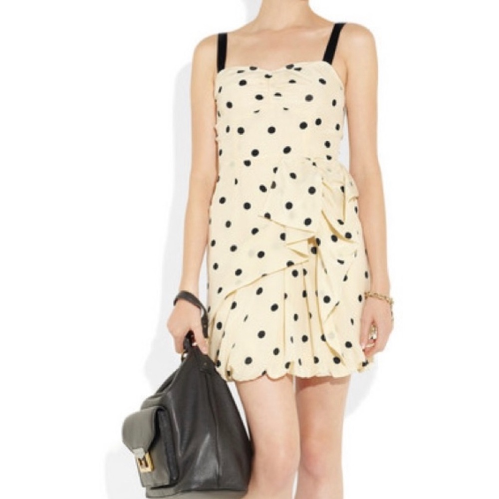 MARC JACOBS Polka dot ruffled silk dress